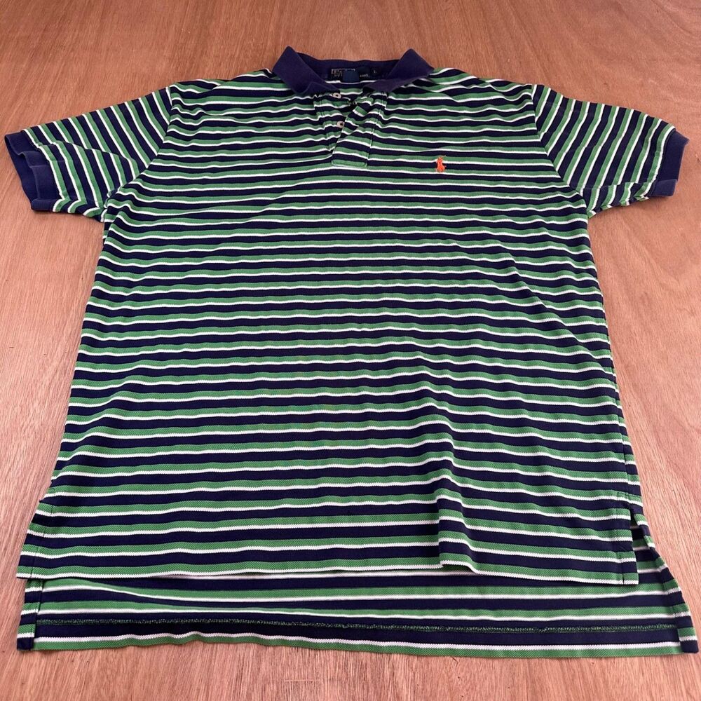 Polo by Ralph Lauren Men’s Striped Polo Shirt Navy Green White Size L